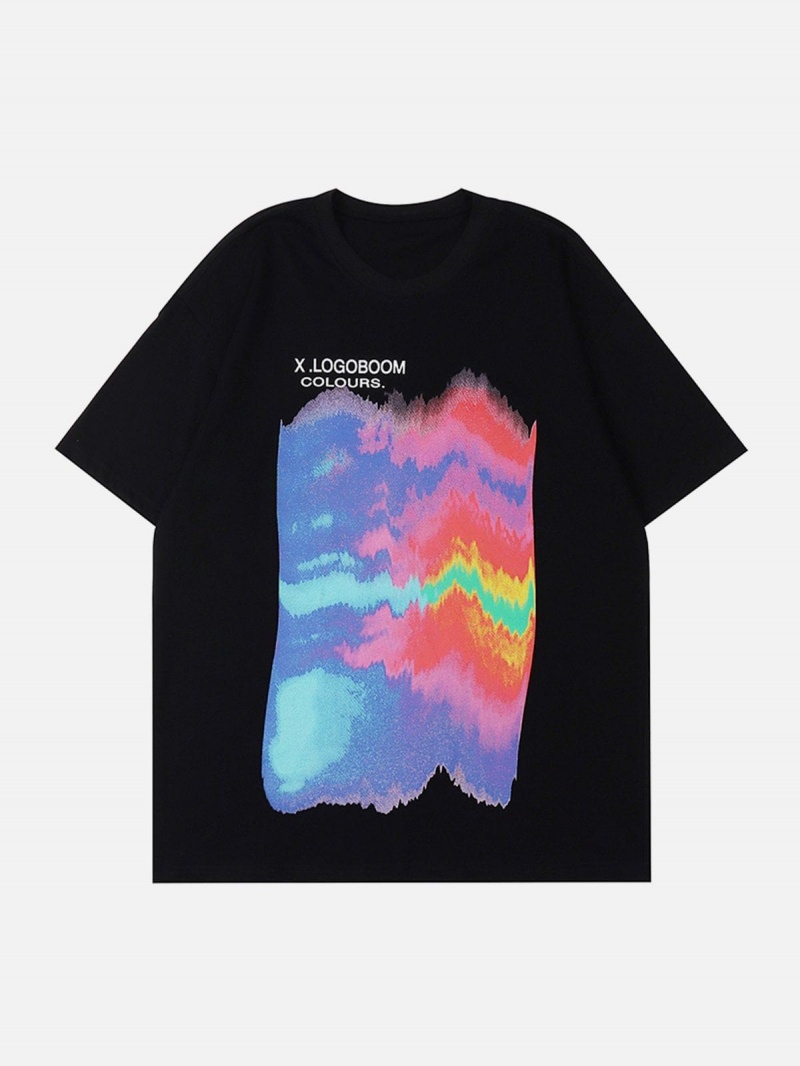 Blanche  T Shirts Aelfric Eden Oil Painting Rainbow Print Tee - VSW-4689590